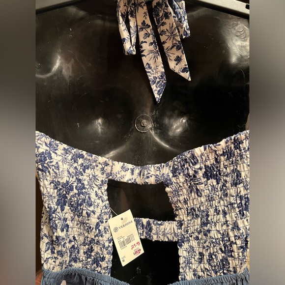 BRAND NEW Flying Tomato Halter Jumpsuit Womens Large Halter Floral Wide Leg - Picture 4 of 5